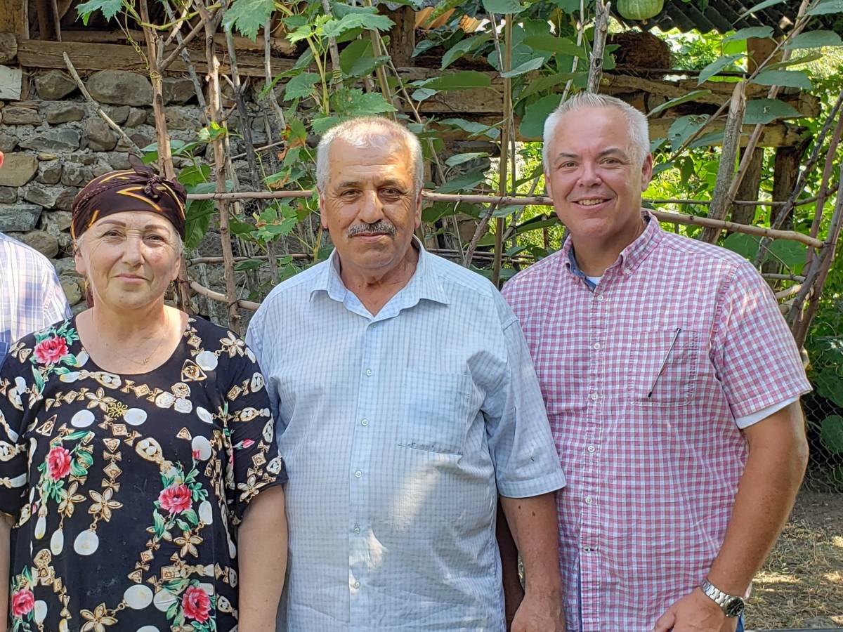 Drew serving as a volunteer.